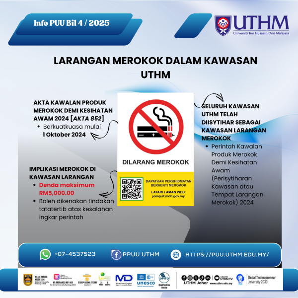 Larangan Merokok Dalam Kawasan UTHM