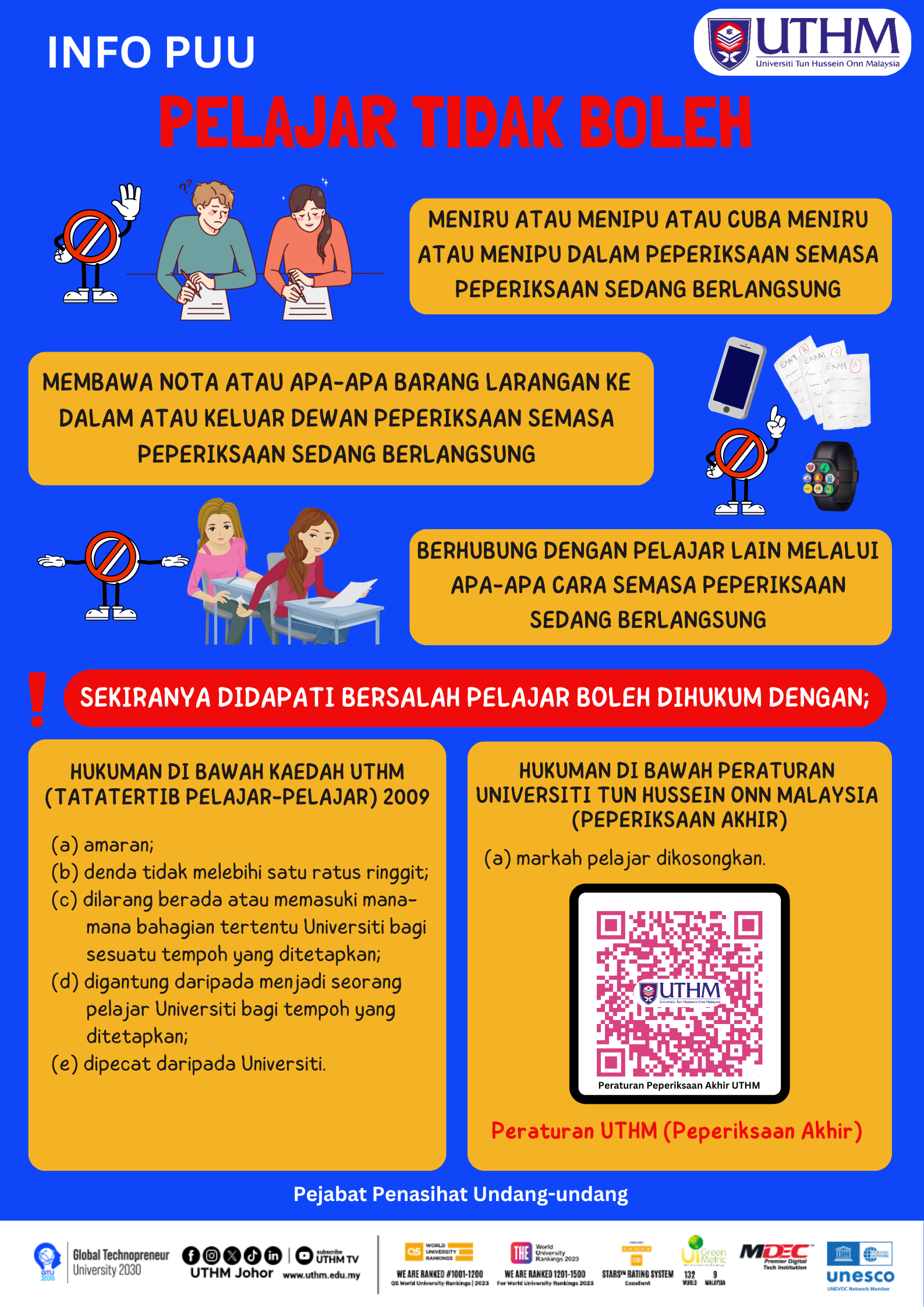 Larangan Meniru Dalam Peperiksaan Akhir