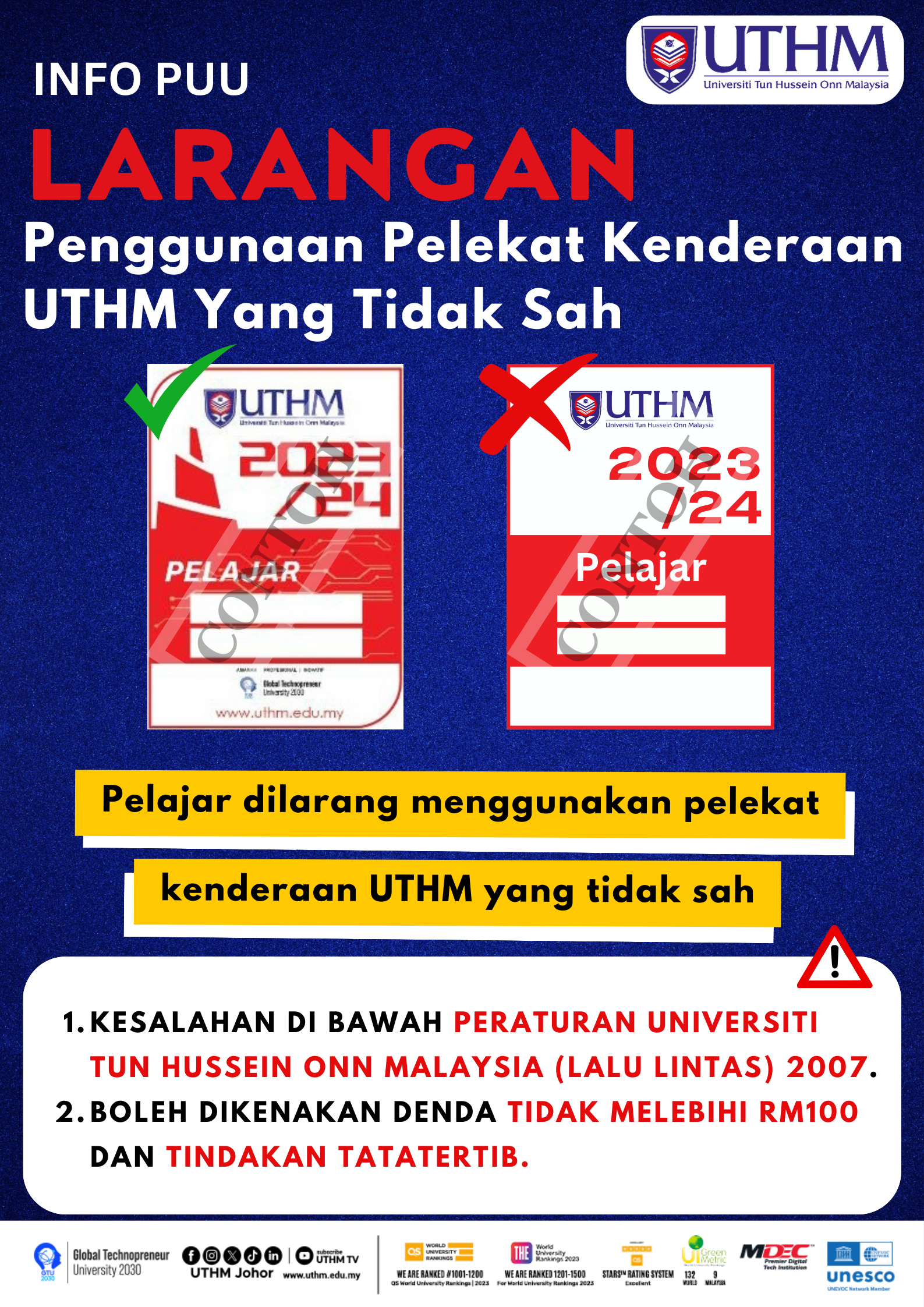 sticker UTHM